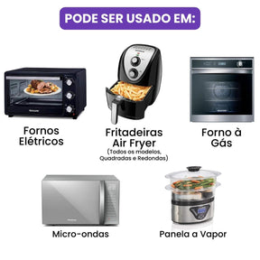 Kit 2 Formas de Silicone AirFryer Eco + BRINDE: 50un Forma Descartável