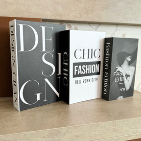 Kit 3 Livros Caixa Organizadores Decorativos - Modelo Design Clean