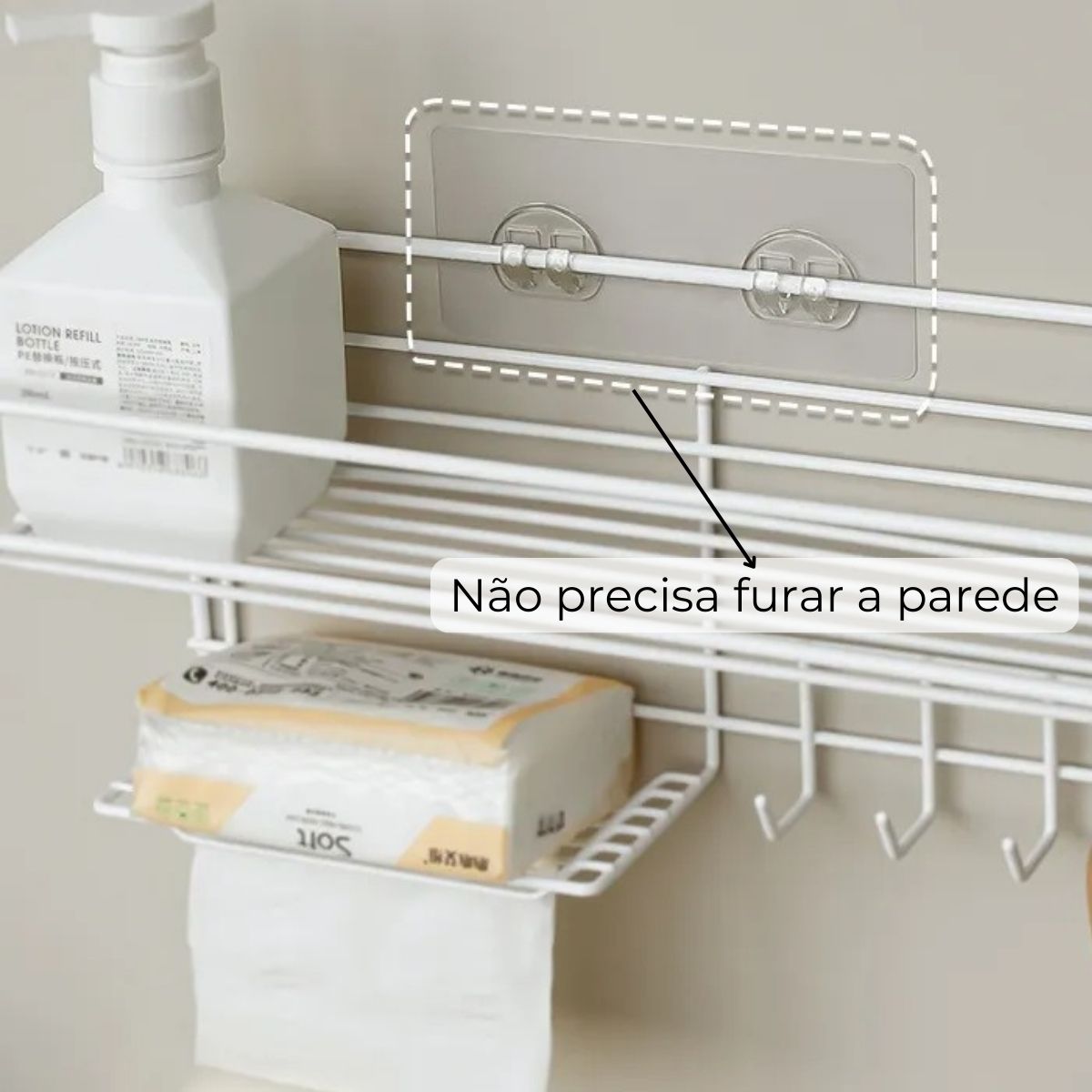 Prateleira Organizadora Shampoo Aramado + Adesivos ProFix™ [POUCAS UNIDADES]