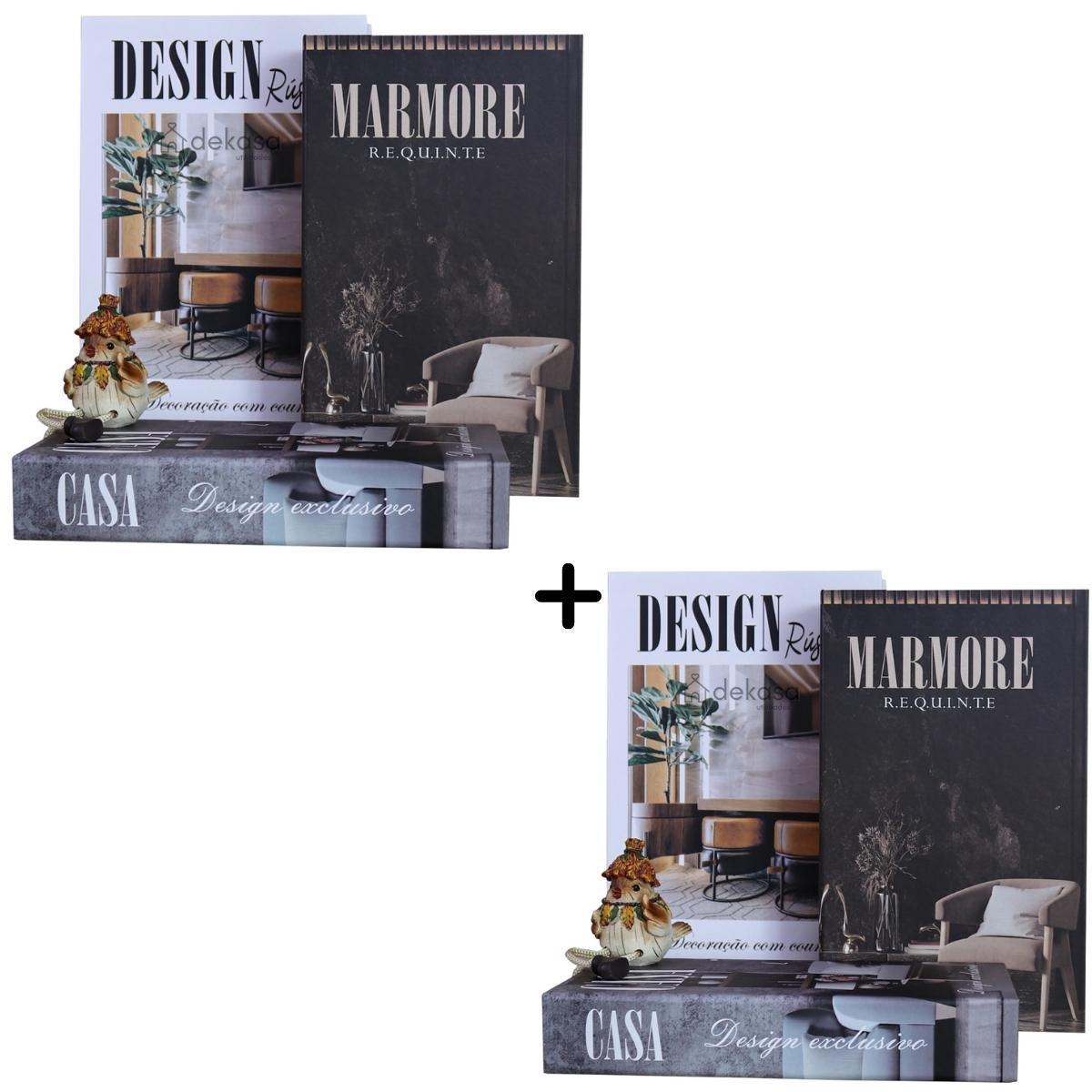 Livros Caixa Decorativo Luxo - Design Rústico - Dekasa Utilidades