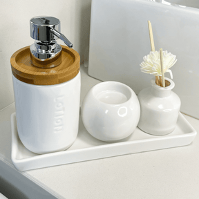 Kit Lavabo Saboneteira e Difusor 4 Peças Luxo - Dekasa Utilidades