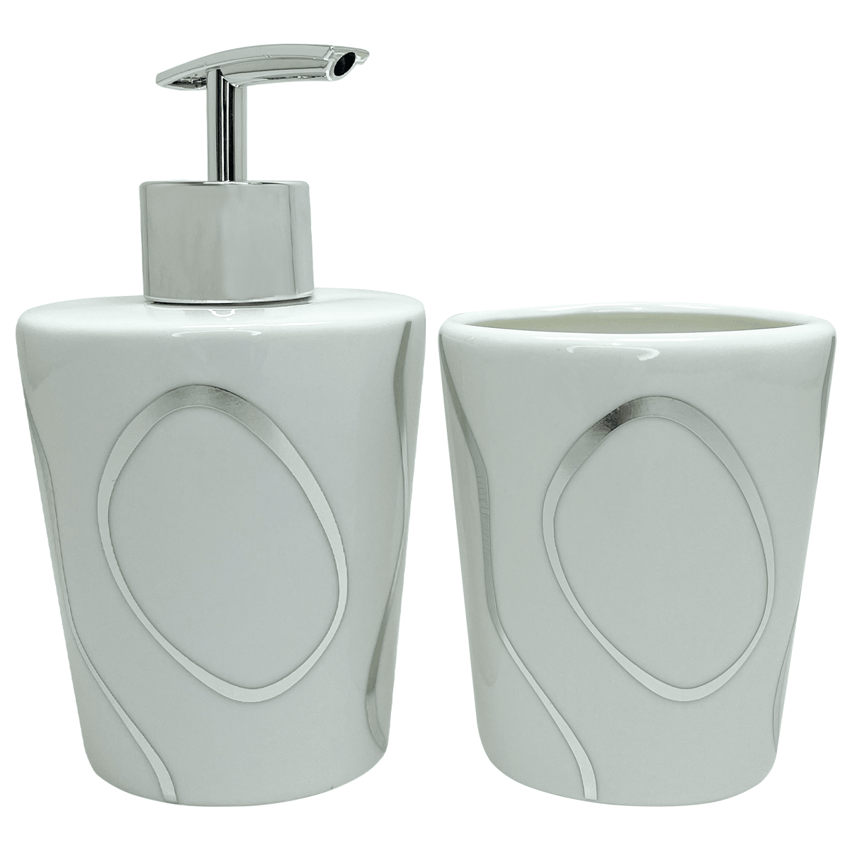 Kit Banheiro Saboneteira e Dispenser Porcelana Preto - Dekasa Utilidades