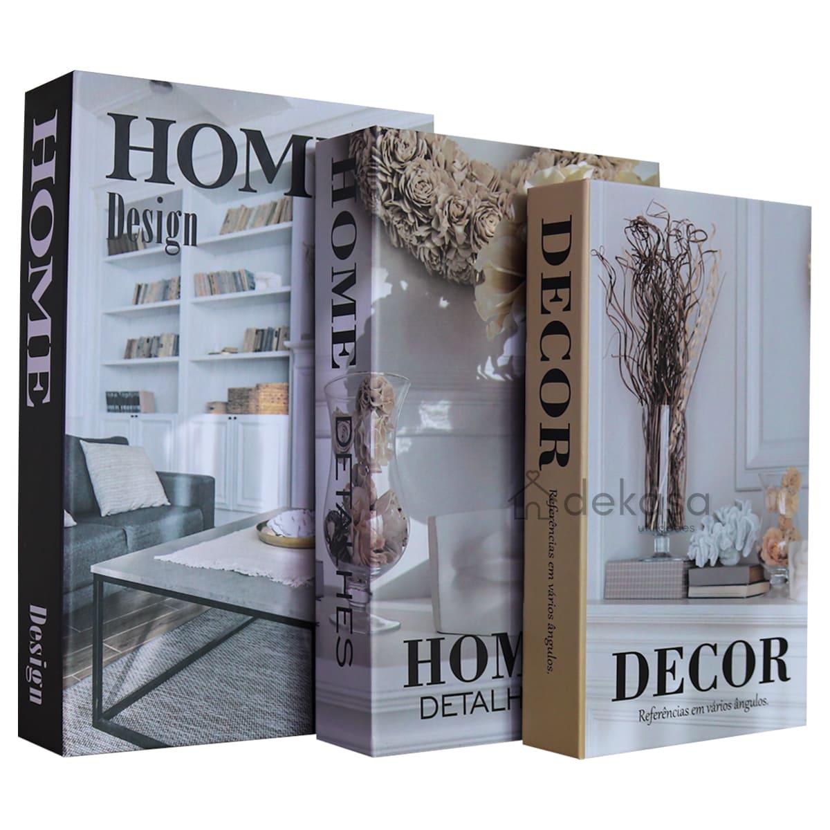 Kit Livros Caixas Decorativos Luxo - Home Design [Frete Grátis e Brinde] - Dekasa Utilidades